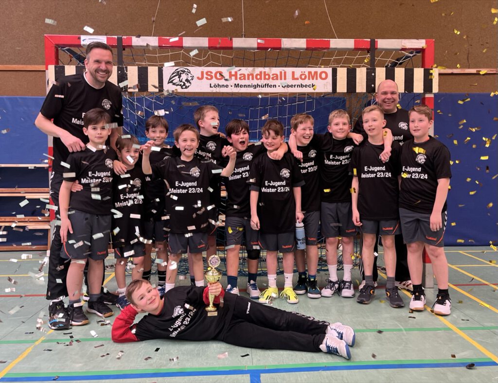Mannschaft der E-Jugend der JSG Handball LöMO